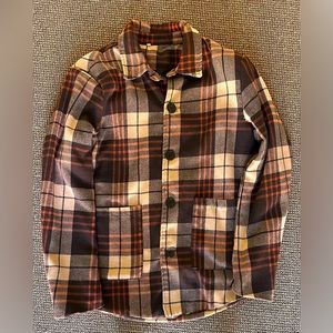 Brown Plaid Shirt Jacket